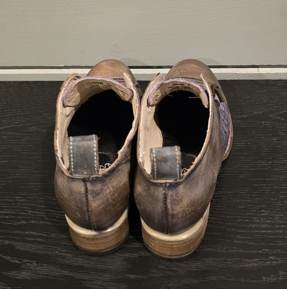 New Freebird Mabel  Brown/Purple Croc-Embossed Shoe 7 - Picture 4 of 7